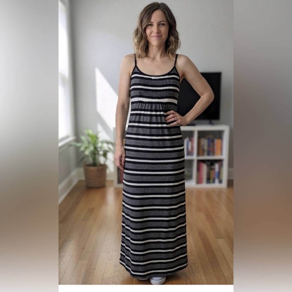 Striped Black and White Maxi Dress